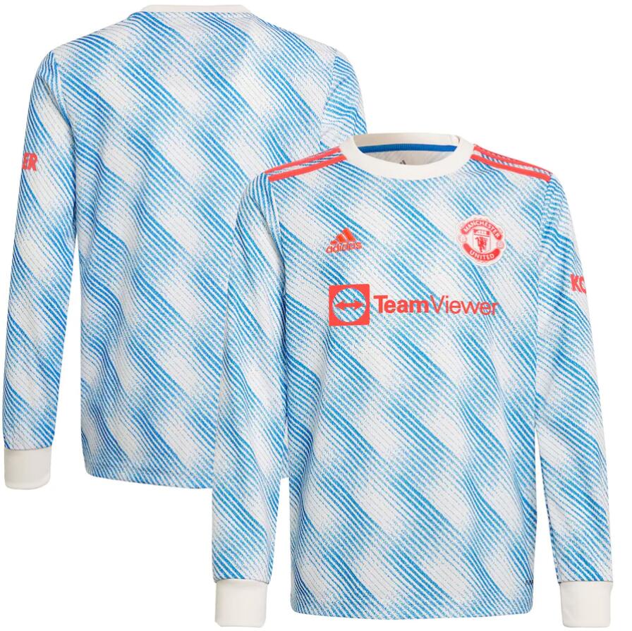 2021/22 Manchester United Long Sleeve Away Kit Soccer Jersey Player Version